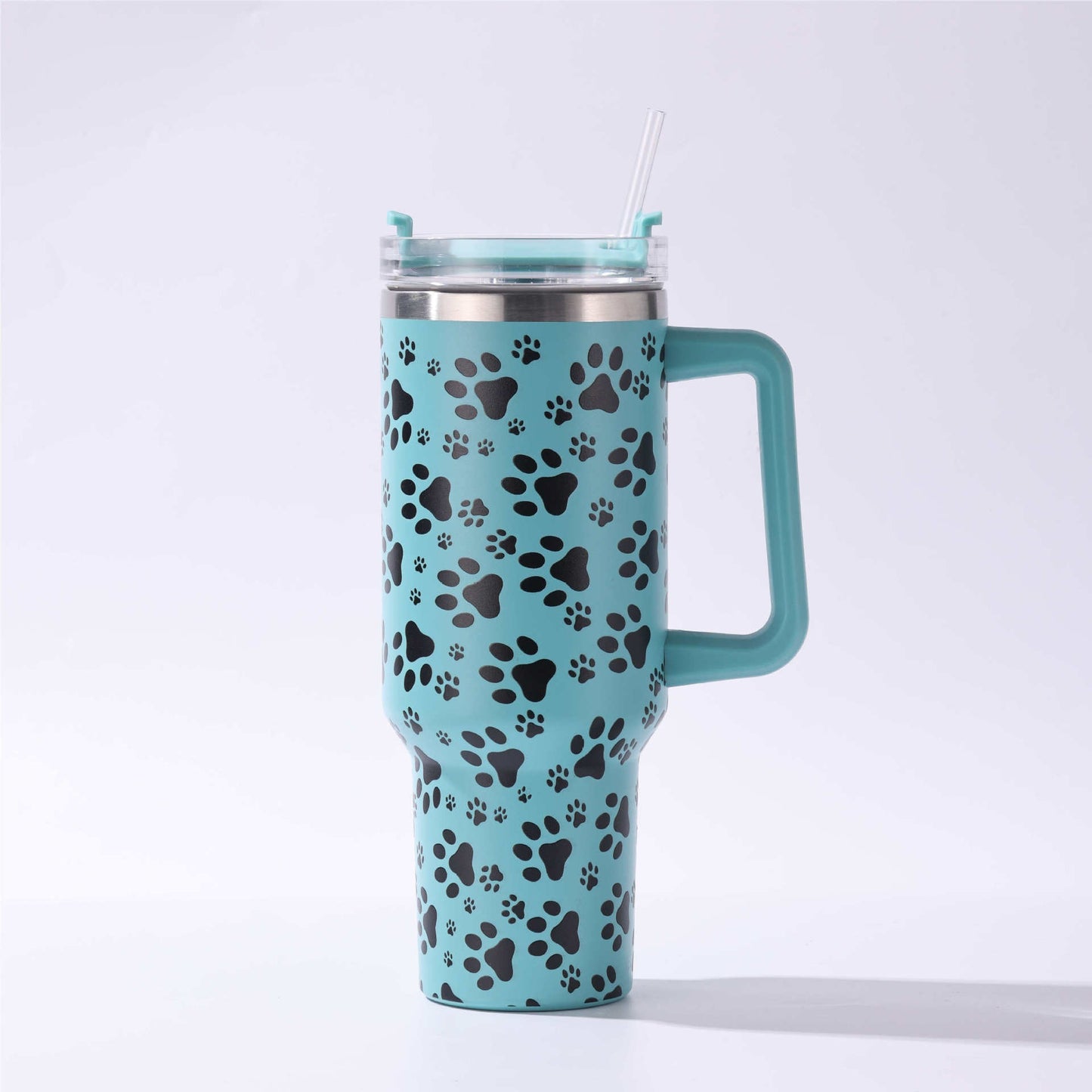 Christmas Special for you Car Cup Ice Brave Cup Heat Sublimation Leopard Pattern Handle Cup Large Capacity Car Portable Insulation Cup